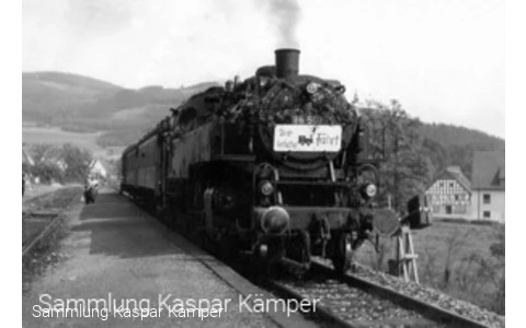 Letzter Personenzug im Bahnhof Bremke am 30.05.1964