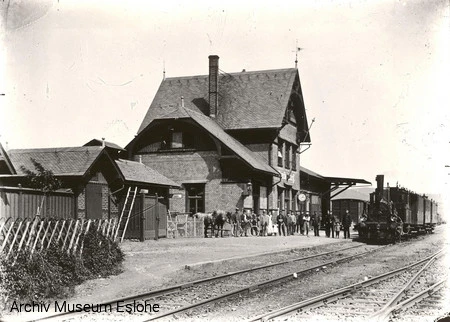 Der erste Bahnhof von Fredeburg kurz nach der Eröffnung der Strecke