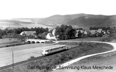 Aussichtstriebwagen der Deutschen Reichsbahn auf Sonderfahrt im JAhr 1938 bei Berge